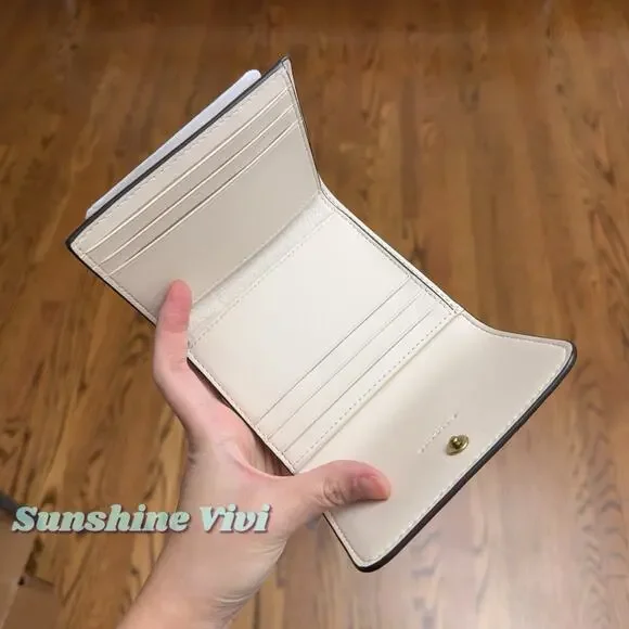 NWT COACH Mila Small Flap Wallet With Sticker Print Chalk CCD00 - Picture 5 of 10